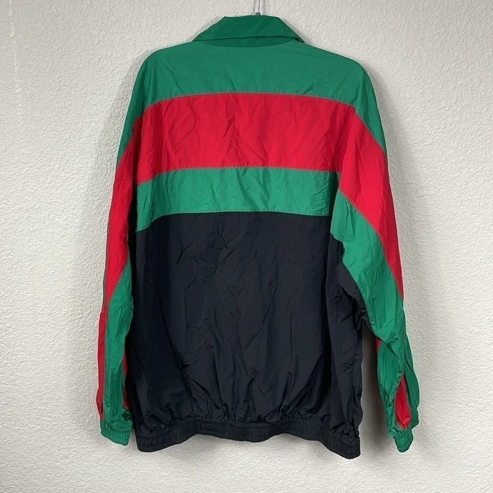 Gucci Oversized Nylon Track Jacket Water Repellent Black Green Red Mens Sz M